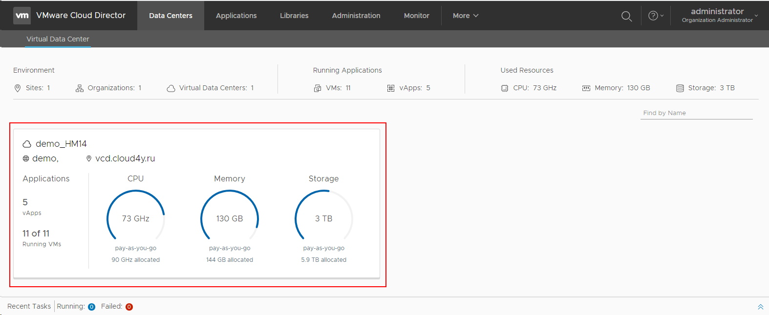 vcloud director interface